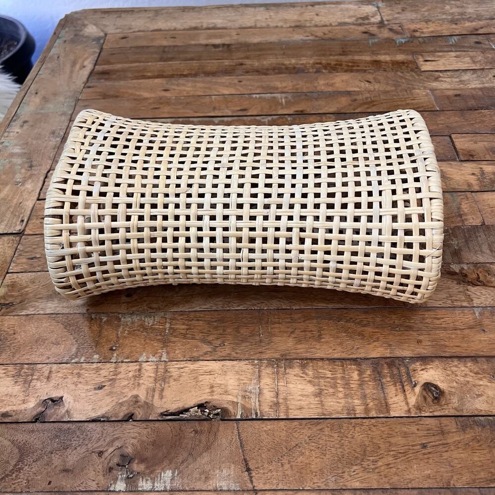 Japanese-style Natural Rattan Pillow Standard Size 7 x 11.5 x 4 in Handmade